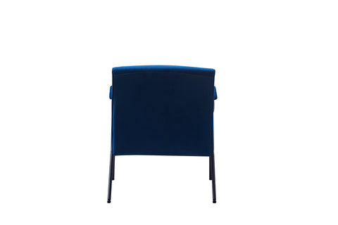 Textile Cloth Leisure Chair with Black Metal Frame, Blue