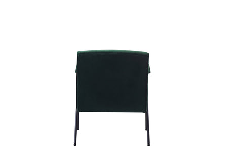 Textile Cloth Leisure Chair with Black Metal Frame, Green