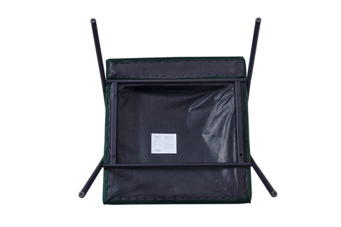 Textile Cloth Leisure Chair with Black Metal Frame, Green