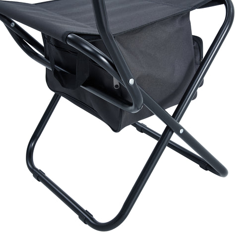 Folding Outdoor Chair with Storage Bag, Gray, Set of 2