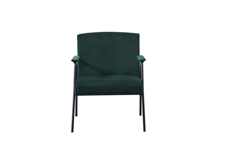 Textile Cloth Leisure Chair with Black Metal Frame, Green