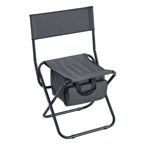 Folding Outdoor Chair with Storage Bag, Gray, Set of 2