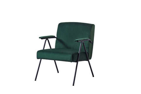 Textile Cloth Leisure Chair with Black Metal Frame, Green