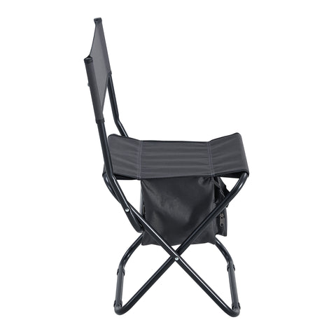 Folding Outdoor Chair with Storage Bag, Gray, Set of 2