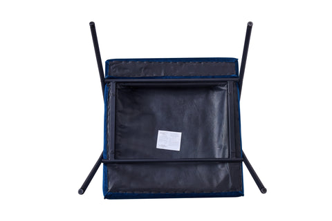 Textile Cloth Leisure Chair with Black Metal Frame, Blue